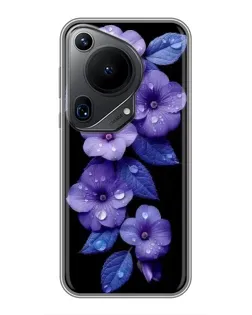 Чехол для Huawei Pura 70 Ultra с картинкой «Фиолетовые цветы с росою»