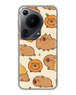 Чехол для Huawei Pura 70 Ultra с картинкой «Капибары с апельсинами»