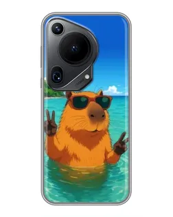Чехол для Huawei Pura 70 Ultra с картинкой «Морская капибара»