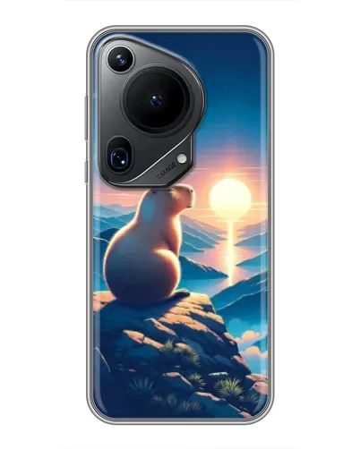 Чехол для Huawei Pura 70 Ultra с картинкой «Закат солнца с капибарой» Чехол для Huawei Pura 70 Ultra с картинкой «Закат солнца с капибарой»
