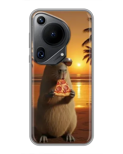 Чехол для Huawei Pura 70 Ultra с картинкой «Капибара с пиццей» Чехол для Huawei Pura 70 Ultra с картинкой «Капибара с пиццей»