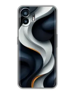 Чехол для Huawei Pura 70 с картинкой «Объемные черно-белые ленты»