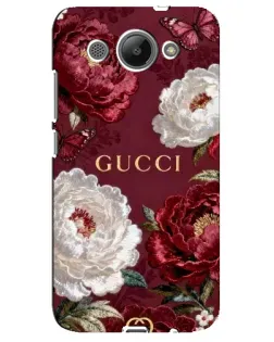 Чехол для Huawei Y3 2017 с картинкой «Gucci — бордовые розы»