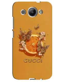 Чехол для Huawei Y3 2017 с картинкой «Gucci — золотые бабочки»