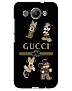 Чехол для Huawei Y3 2017 с картинкой «Gucci — герои Disney и монограмма»