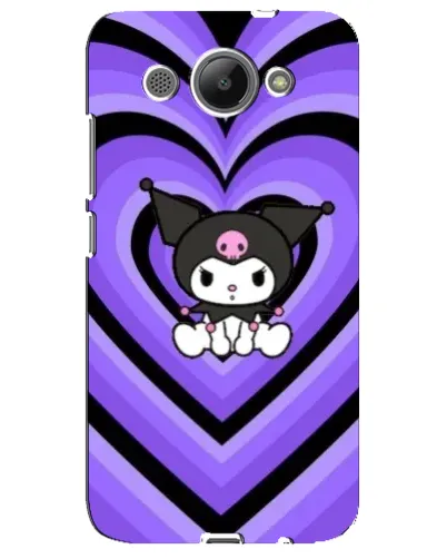 Чехол для Huawei Y3 2017 с картинкой «Kuromi и фиолетовые сердца»