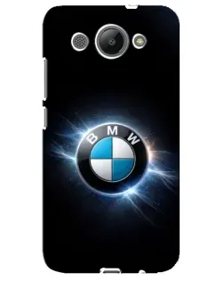 Чехол для Huawei Y3 2017 с картинкой «BMW — неоновое сияние»