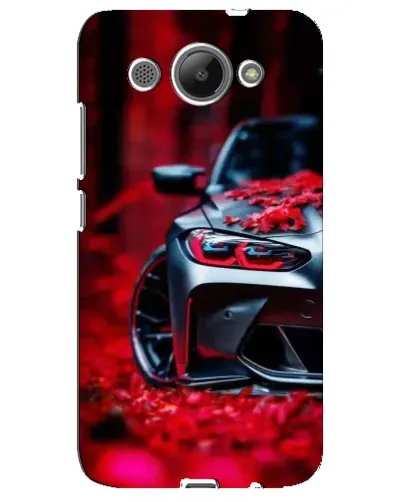 Чехол для Huawei Y3 2017 с картинкой «Спортивная BMW и цветы»