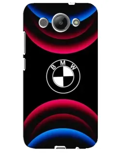 Чехол для Huawei Y3 2017 с картинкой «Логотип BMW и неоновые дуги»