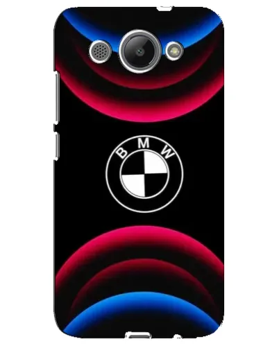 Чехол для Huawei Y3 2017 с картинкой «Логотип BMW и неоновые дуги»