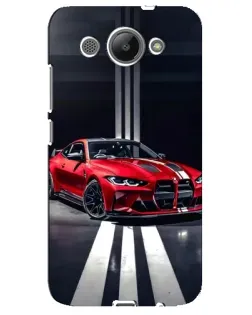 Чехол для Huawei Y3 2017 с картинкой «Красная BMW на дороге»