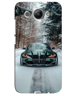 Чехол для Huawei Y3 2017 с картинкой «BMW в зимнем лесу»