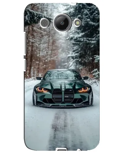 Чехол для Huawei Y3 2017 с картинкой «BMW в зимнем лесу»