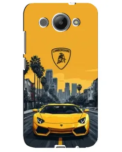 Чехол для Huawei Y3 2017 с картинкой «Желтый Lamborghini город»