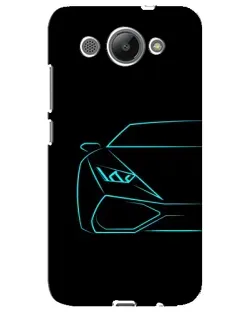 Чехол для Huawei Y3 2017 с картинкой «Голубой силуэт Lamborghini»