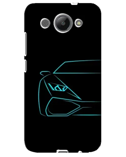 Чехол для Huawei Y3 2017 с картинкой «Голубой силуэт Lamborghini»