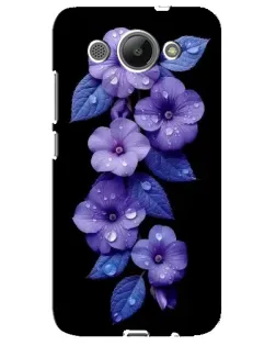 Чехол для Huawei Y3 2017 с картинкой «Фиолетовые цветы с росою»