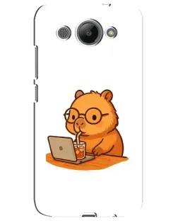 Чехол для Huawei Y3 2017 с картинкой «Капибара с ноутбуком»