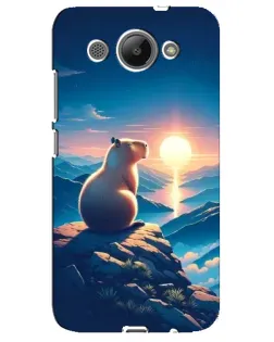 Чехол для Huawei Y3 2017 с картинкой «Закат солнца с капибарой»