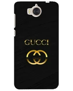 Чехол для Huawei Y5 2017 (MYA) с картинкой «Золотой логотип Gucci»