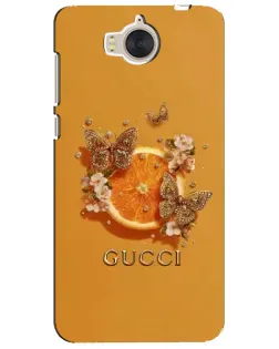 Чехол для Huawei Y5 2017 (MYA) с картинкой «Gucci — золотые бабочки»