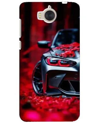Чехол для Huawei Y5 2017 (MYA) с картинкой «Спортивная BMW и цветы»