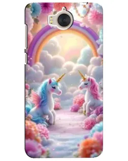 Чехол для Huawei Y5 2017 (MYA) с картинкой «Радуга и единороги»