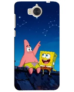 Чехол для Huawei Y5 2017 (MYA) с картинкой «Губка Боб и Патрик ночью»