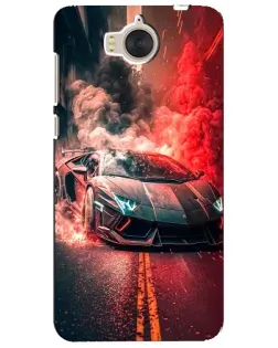 Чехол для Huawei Y5 2017 (MYA) с картинкой «Lamborghini красный дым»