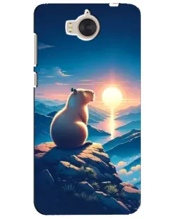 Чохол для Huawei Y5 2017 (MYA) з картинкою «Захід сонця з капібарою»