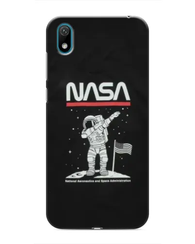 Чехол для Huawei Y5 2019 с картинкой «NASA — шагаем по Луне»