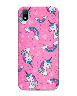 Чехол для Huawei Y5 2019 с картинкой «Unicorn паттерн розовый»