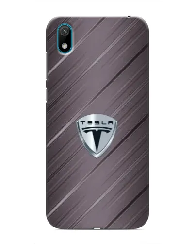 Чехол для Huawei Y5 2019 с картинкой «Металлическая текстура Tesla»