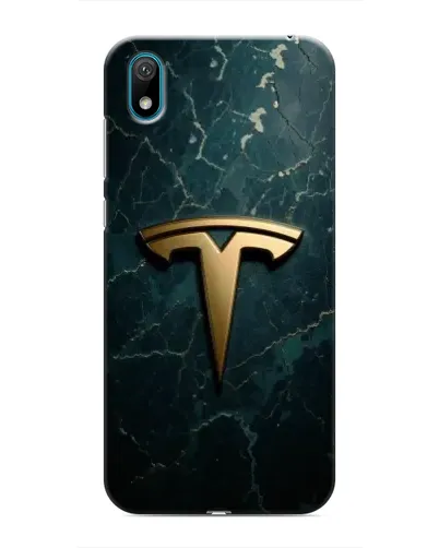 Чехол для Huawei Y5 2019 с картинкой «Мраморная Tesla Gold»