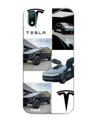 Чехол для Huawei Y5 2019 с картинкой «Коллаж Cybertruck Tesla»
