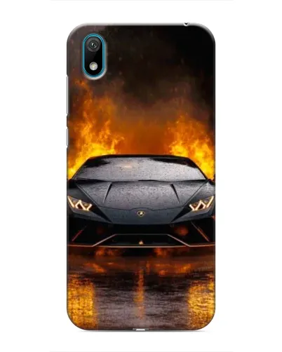 Чехол для Huawei Y5 2019 с картинкой «Lamborghini в огне»