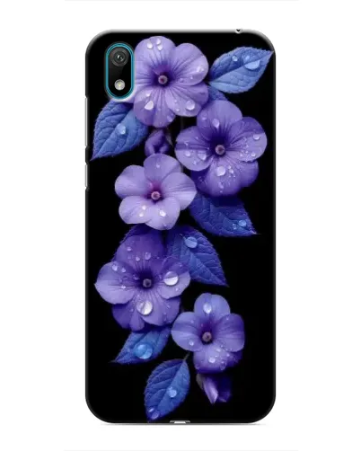 Чехол для Huawei Y5 2019 с картинкой «Фиолетовые цветы с росою»