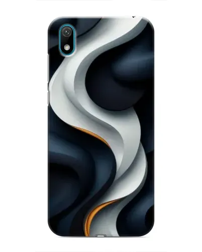 Чехол для Huawei Y5 2019 с картинкой «Объемные черно-белые ленты» Чехол для Huawei Y5 2019 с картинкой «Объемные черно-белые ленты»