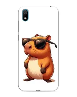 Чехол для Huawei Y5 2019 с картинкой «Капибара в очках»