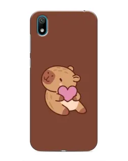 Чехол для Huawei Y5 2019 с картинкой «Капибара с сердцем»