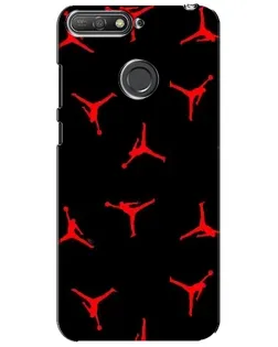 Чехол для Huawei Y6 Prime 2018 с картинкой «Jordan Red Pattern»