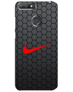Чехол для Huawei Y6 Prime 2018 с картинкой «Nike — карбоновая сетка»