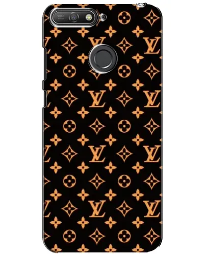 Чехол для Huawei Y6 Prime 2018 с картинкой «Золотая монограмма LV»