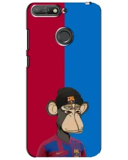Чехол для Huawei Y6 Prime 2018 с картинкой «Bored Ape — фанат Барсы» Чехол для Huawei Y6 Prime 2018 с картинкой «Bored Ape — фанат Барсы»