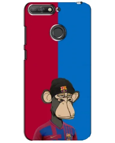 Чехол для Huawei Y6 Prime 2018 с картинкой «Bored Ape — фанат Барсы»