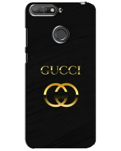 Чехол для Huawei Y6 Prime 2018 с картинкой «Золотой логотип Gucci»