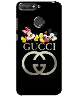 Чехол для Huawei Y6 Prime 2018 с картинкой «Gucci — герои Disney»