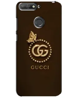 Чехол для Huawei Y6 Prime 2018 с картинкой «Gucci — золотая бабочка»