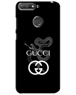 Чехол для Huawei Y6 Prime 2018 с картинкой «Gucci — серебряная змея»