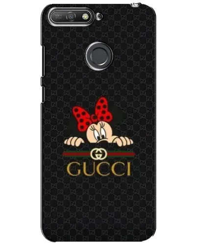 Чехол для Huawei Y6 Prime 2018 с картинкой «Минни Маус Gucci — черный»